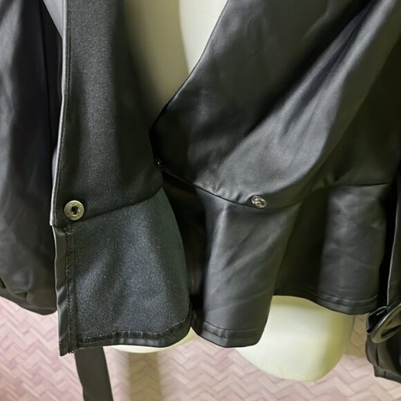 PRIVY Privately Privileged Belted Faux Leather black Jacket - Picture 4 of 8